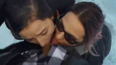 It's Never Too Cold For The Girls To Share Cum!