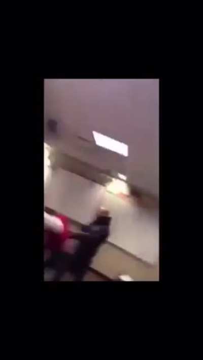 Girl Rocked With A Stool In Class