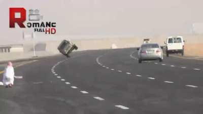 Saudi Arabia "Sidewalk Skiing" Driving Stunts With People Hanging Out The Windows