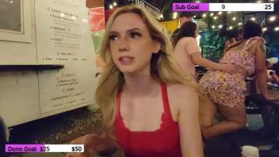 Trashy woman caught in 4k on a Twitch live stream