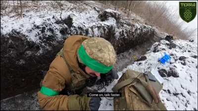 Call sign "Tor" of the TERRA unit receives an unexpected phone call while on the front lines in Bakhmut.