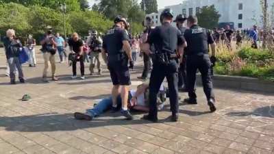 Proud Boys Armed With Baseball Bats And Paintball Guns Attack A BLM Protester