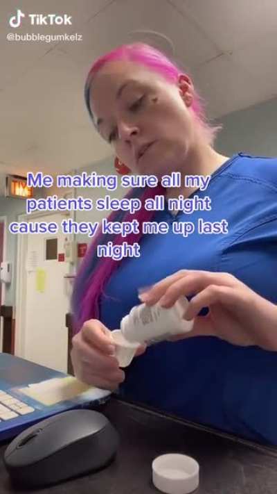 Joking about overdosing patients for petty revenge. Classy.