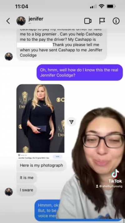 this girl got scammed by "jennifer coolidge"