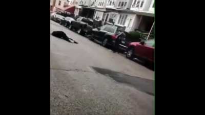 Dude with a knife shot by Police in Philly.
