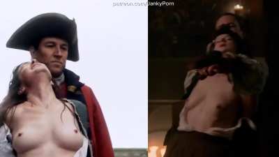 Laura Donnelly and Caitríona Balfe did exactly the same scene in Outlander