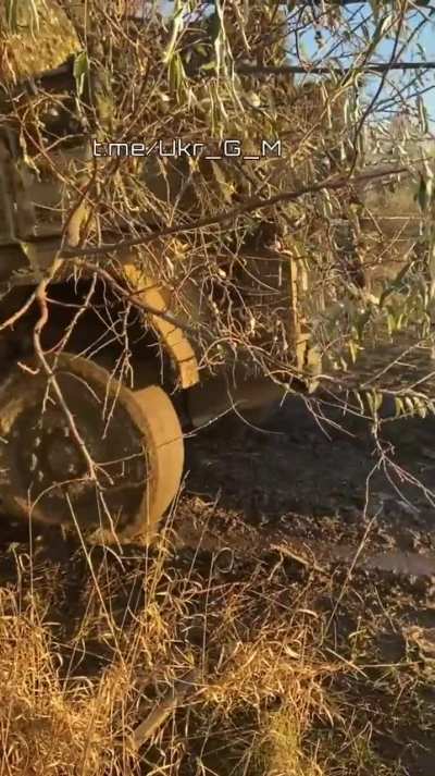 UA POV: British supplied 4X4 MXT-MV is stuck in the mud and required a Turkish supplied BMC Kirpi to be unstuck
