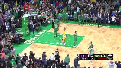 [Highlight] Jayson Tatum fumbles the rebound leading to an ice cold Rajon Rondo game winner in the garden