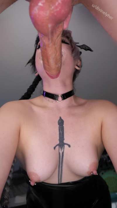 Thick cock making me drool everywhere