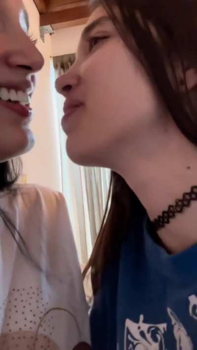 Cute girls kissing