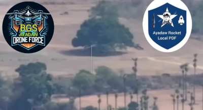 People's Defense Force drone attack on Myanmar Army Base in Ayardaw, Sagaing Region. You can see recruits doing range time. (Music from Source) (May 12)