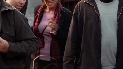 Jessica Alba frantically covering herself in Fantastic Four (2005) 