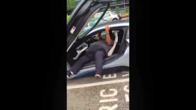 Trying to get out of a sports car be like...
