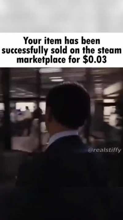 Your item has been successfully sold on the steam marketplace for $0.03
