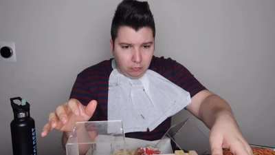 I added &ldquo;I should be...&rdquo; to a video of Niko Avocado dropping food.