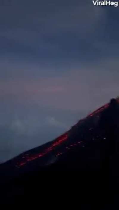The eruption of this volcano in Guatemala was filmed close enough to feel safe.