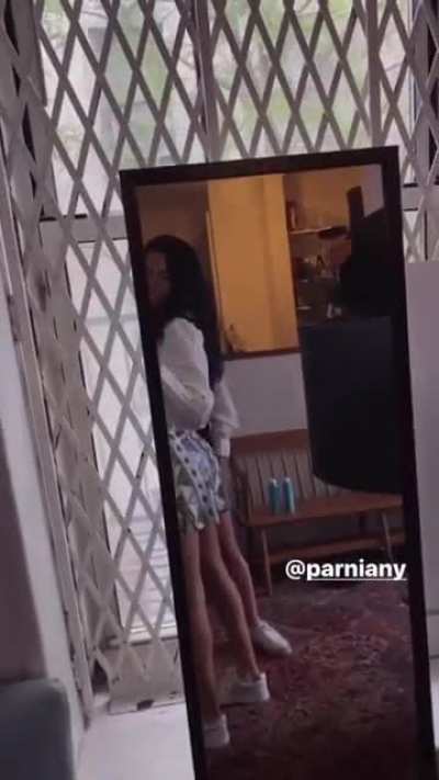 Mirror video with a little butt shake
