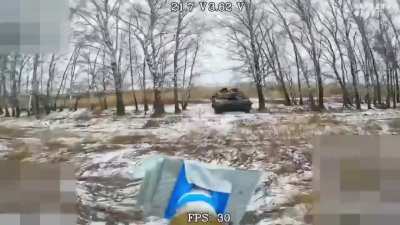 Challenger 2 tanks getting hit by FPVs in Kursk Oblast (no aftermath)