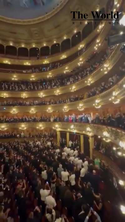 The newly elected president of Argentina, Javier Milei, received applause while people chanted 