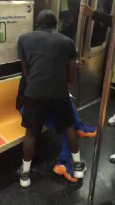 Kid beats up man who groped him on subway.