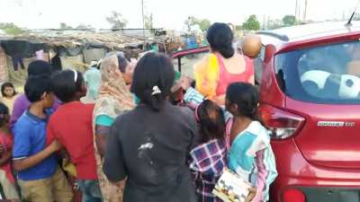 Today me and my family donated food to the needy