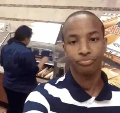 Shop worker gets caught following a guy around the store because she thinks he'll steal something