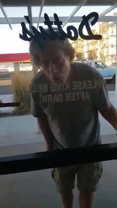 Friend stopped at a local casino to purchase cigarettes and this fine specimen blocked her exit. When she asked to be let by, he went nuts. She started filming when an employee came to help.