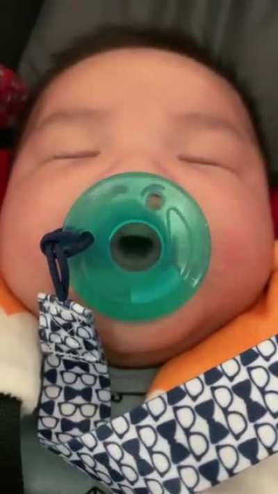 My son&rsquo;s mouth looks funny sucking on his pacifier