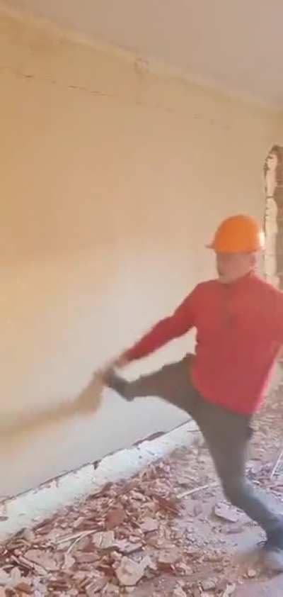 Atleast he has his helmet on