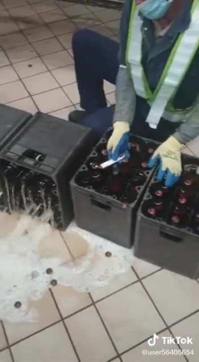 Emptying beer that can&rsquo;t be sold due to COVID-19