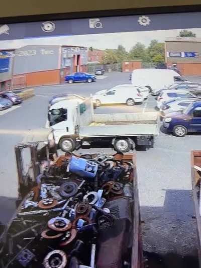 Colleague at work has his car run into for the 3rd time this month on the same car park.
