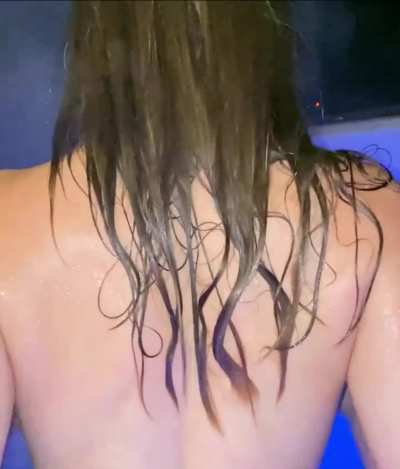 Naked in the hot tub 
