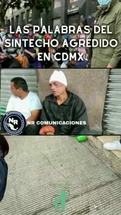 Feminazis cobardes atacando a indigente que solo pasaba por ah&iacute;. Ah&iacute; tienen su "movimiento"