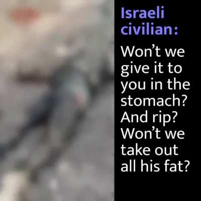 [NSFL] Des soldats et civils Israëliens se filment en train de battre des détenus et de s'acharner sur des cadavres de palestiniens. Extraits floutés issus d'un des nombreux chan telegram Israëlien où la mort et la violence sont célébrés 