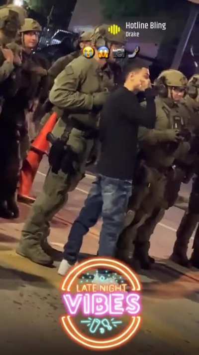 Man flexes and Takes Photo with SWAT after Nuggets Championship Celebration #Denver
