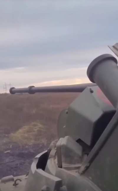 Anti-tank guided missile barely missing a Russian BMP-1AM