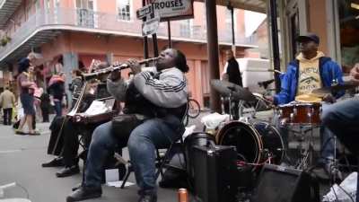 Clarinetist Doreen Ketchens performing "When the Saints Go Marching In" in New Orleans in 2012
