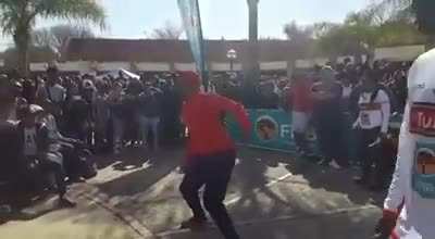 A white dude joins a traditionally African Dance off - he nails it and they love it!