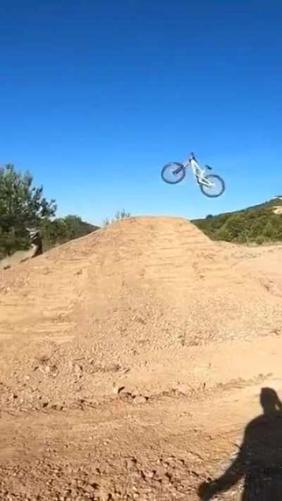 This guy narrowly avoided a face plant on his bike