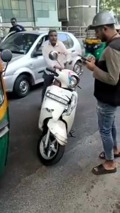 Bike rider drags man for 1 kilometer (0.62 miles) following a crash.