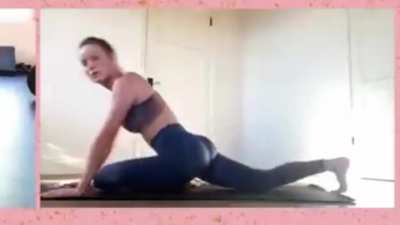 Brie Larson doing yoga