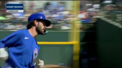 [Highlight] [Highlight] Dansby Swanson hits his first home run wearing a Cubs uniform.