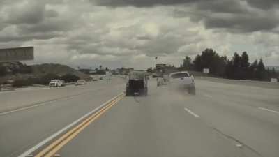 Dashboard cam records insane car crash (the driver walked away unharmed)