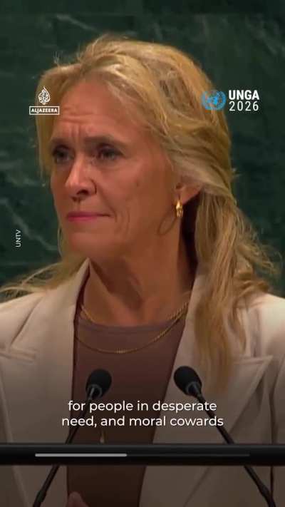 Iceland&rsquo;s Foreign Minister Thorgerdur Katrin Gunnarsdottir hit back at Israeli Prime Minister Benjamin Netanyahu after he called diplomats who walked out of his UN address &lsquo;moral cowards&rsquo;. She said the term applies instead to leaders who &lsquo;repeatedly disre