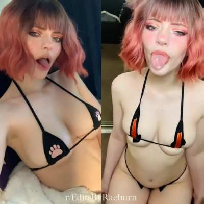 She fills out both of them very nicely 🖤🧡