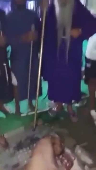 A Dalit(low caste) man was beaten up and had his wrist chopped off by Nihang Sikhs for allegedly desecrating a sikh holy book. Legs broken and later beaten to death at singhu border, India (farmer protest site).