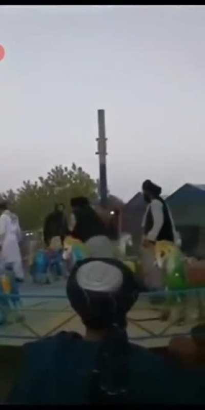 These talibans are enjoying on a playground, they just stole the happiness of Afghan kids !