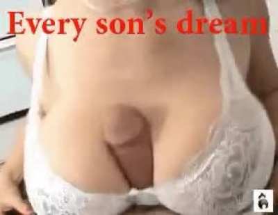 Let me use those milf tits quick mom? 😈