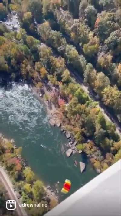 Three angles of the viral BASE jumping accident