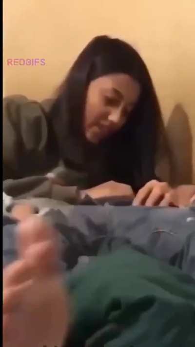 Friend in the room watching